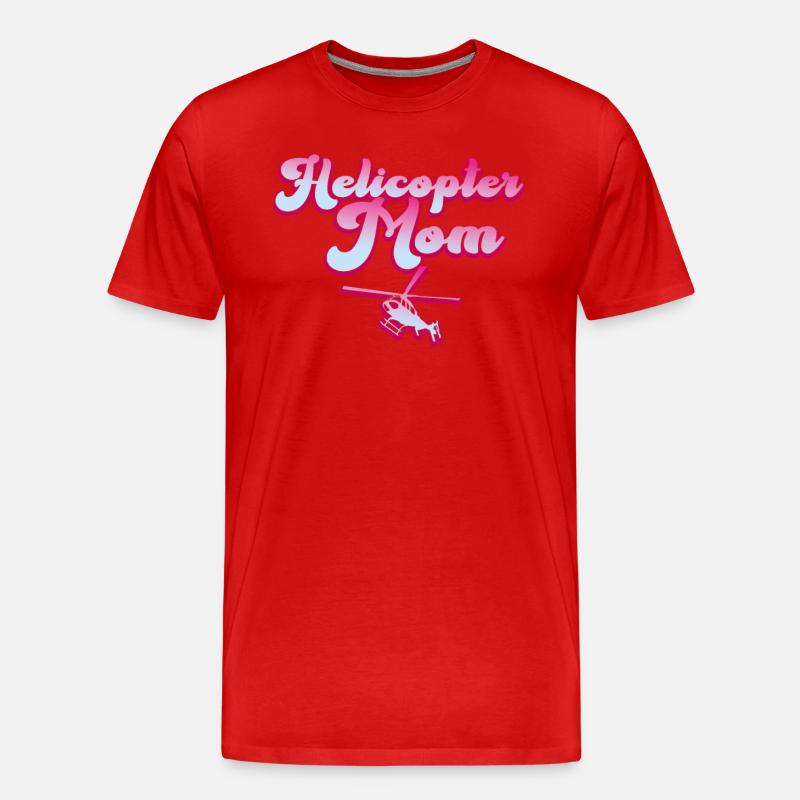 Helikopter Eltern Lustige Helikoptermutter - Männer Premium Bio T-Shirt - Rot