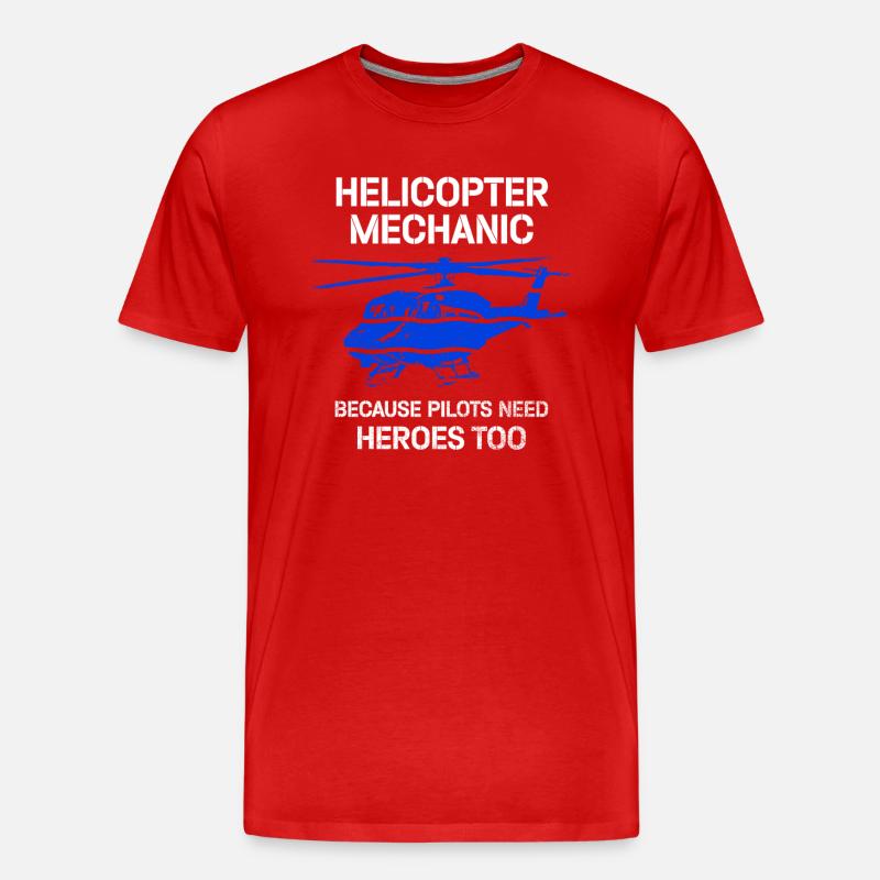 Hubschraubermechaniker-Heldenstolz - Männer Premium Bio T-Shirt - Rot