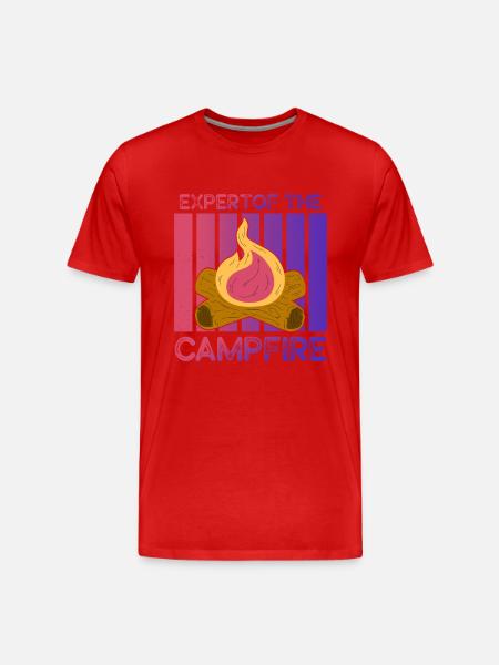 Expert Of Campfire Camping Expert - Men's Premium Organic T-Shirt - red