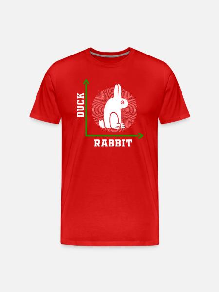 Wittgensteins Rabbit Duck Illusion - Men's Premium Organic T-Shirt - red