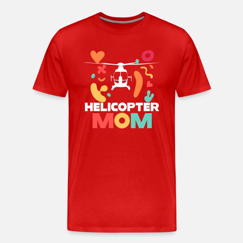 Helikopter Eltern Lustige Helikoptermutter - Männer Premium Bio T-Shirt - Rot