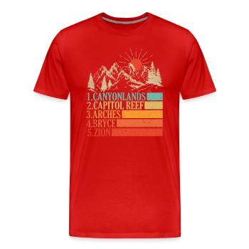 Explore Utah National Parks Mountains - Men's Premium Organic T-Shirt - red - Front - Damien (186cm)