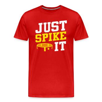 Just Spike It Roundnet Enthousiaste - T-shirt bio Premium Homme - rouge - Devant - Damien (186cm)