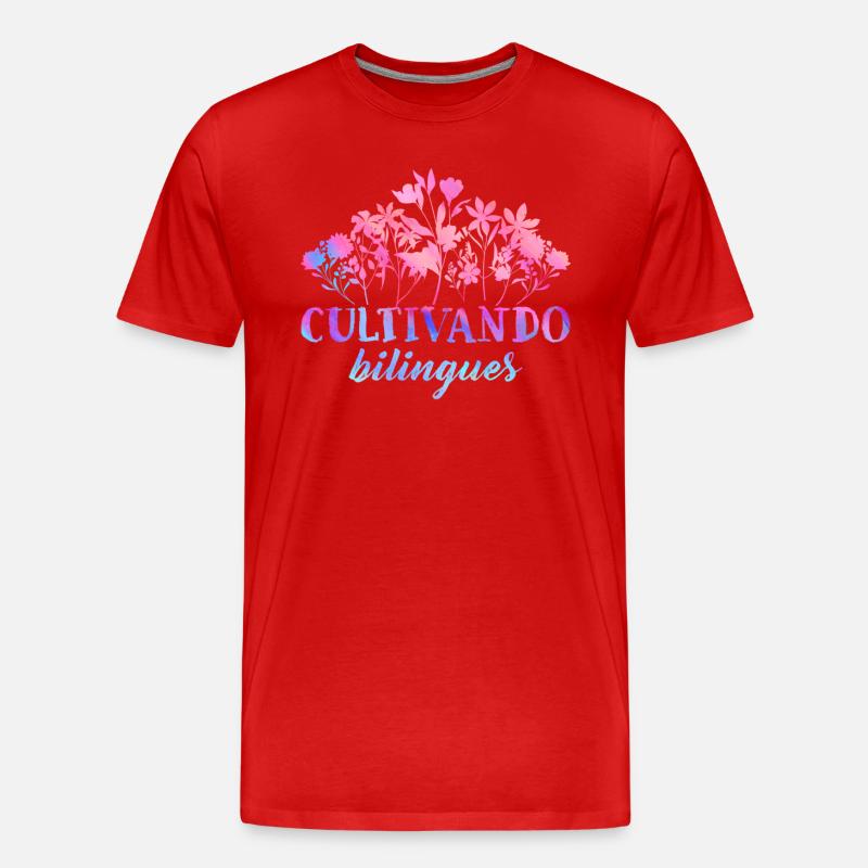 Cultivando Bilingües Spanischlehrer - Männer Premium Bio T-Shirt - Rot