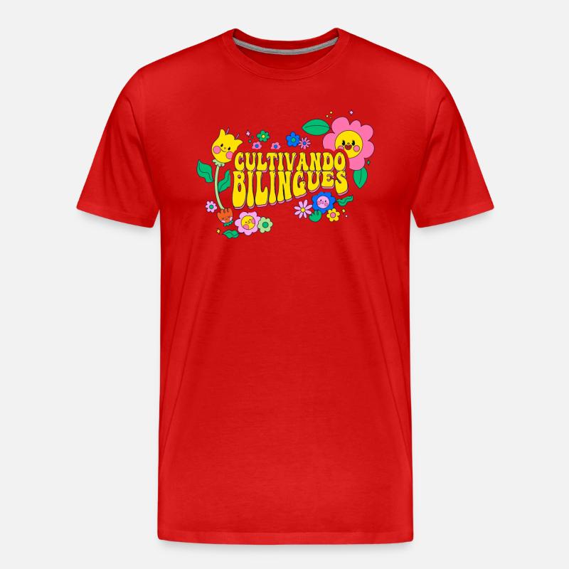 Cultivando Bilingües Spanischlehrer - Männer Premium Bio T-Shirt - Rot