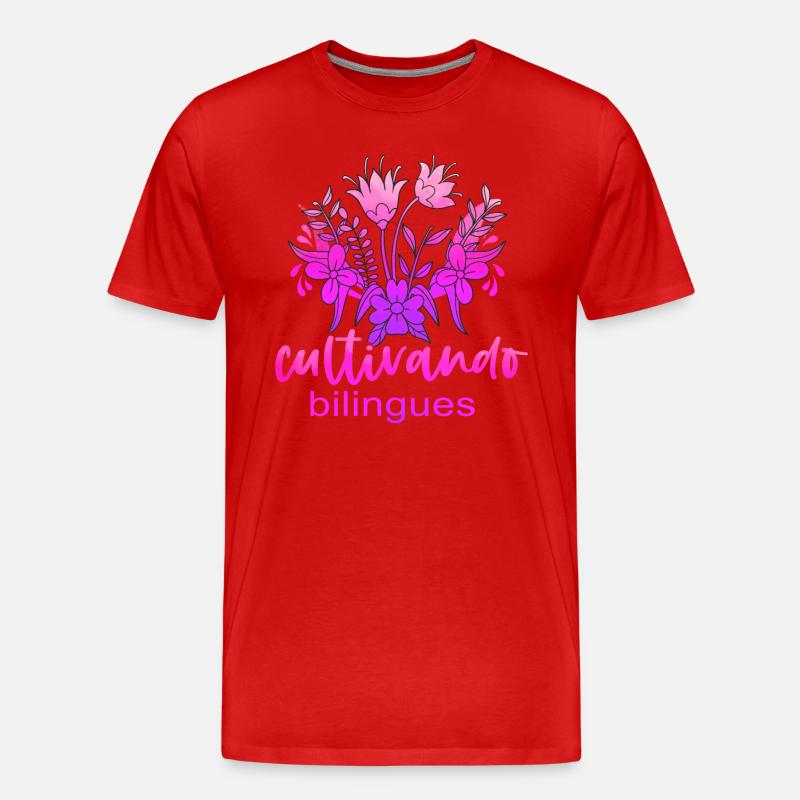 Cultivando Bilingües Spanischlehrer - Männer Premium Bio T-Shirt - Rot