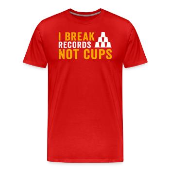 Sport Stacking Stacks Coupe de vitesse empilée - T-shirt bio Premium Homme - rouge - Devant - Damien (186cm)