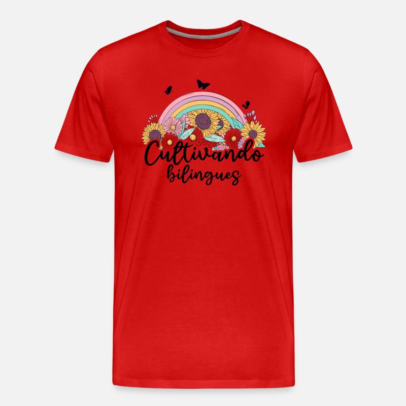 Cultivando Bilingües Spanischlehrerin - Männer Premium Bio T-Shirt - Rot