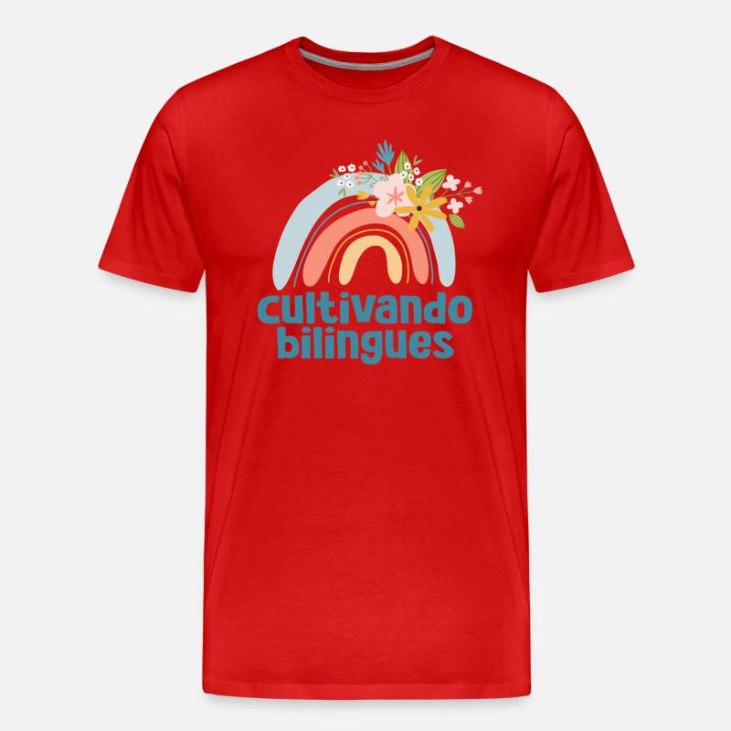 Cultivando Bilingües Spanischlehrer - Männer Premium Bio T-Shirt - Rot