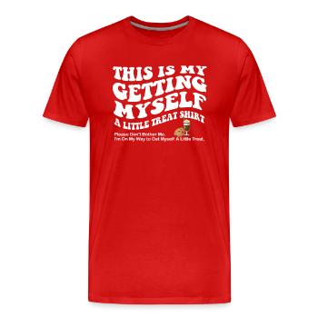 Cremiges Eisbecher-Dessert Stört mich nicht - Männer Premium Bio T-Shirt - Rot - Vorne - Damien (186cm)
