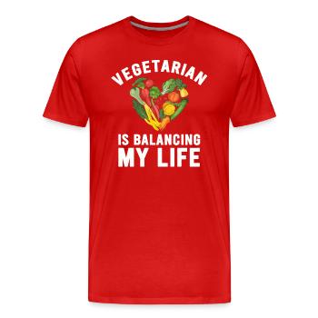 Végétarien Équilibrer ma vie - T-shirt bio Premium Homme - rouge - Devant - Damien (186cm)