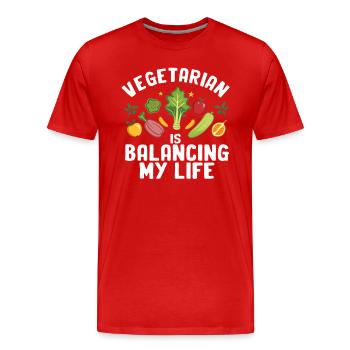 Végétarien Équilibrer ma vie - T-shirt bio Premium Homme - rouge - Devant - Damien (186cm)