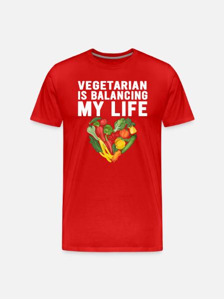 Vegetarian Balancing My Life - Men's Premium Organic T-Shirt - red