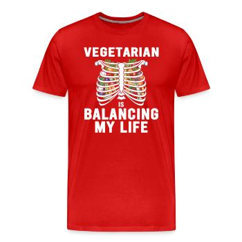 Végétarien Équilibrer ma vie - T-shirt bio Premium Homme - rouge - Devant - Damien (186cm)