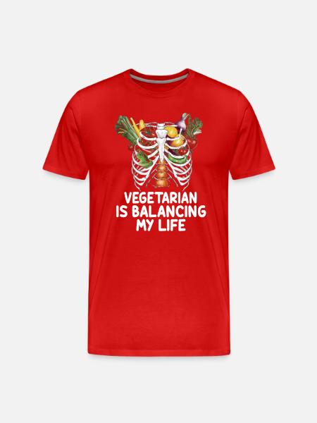 Végétarien Équilibrer ma vie - T-shirt bio Premium Homme - rouge