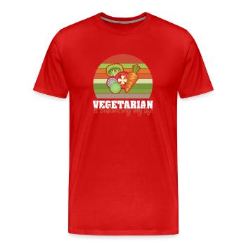 Végétarien Équilibrer ma vie - T-shirt bio Premium Homme - rouge - Devant - Damien (186cm)