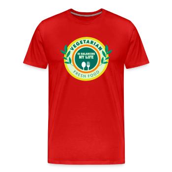 Végétarien Équilibrer ma vie - T-shirt bio Premium Homme - rouge - Devant - Damien (186cm)