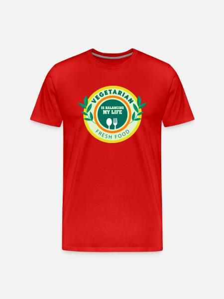 Vegetarian Balancing My Life - Men's Premium Organic T-Shirt - red