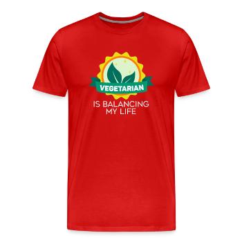 Végétarien Équilibrer ma vie - T-shirt bio Premium Homme - rouge - Devant - Damien (186cm)
