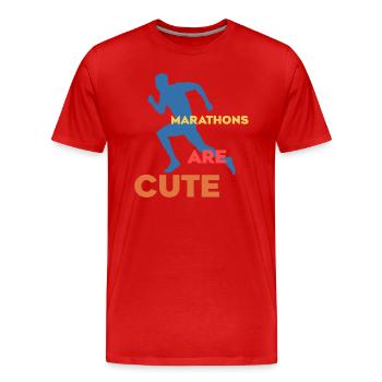 Marathons sind süß Ultramarathon - Männer Premium Bio T-Shirt - Rot - Vorne - Damien (186cm)