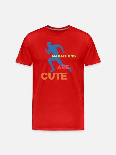 Marathons sind süß Ultramarathon - Männer Premium Bio T-Shirt - Rot