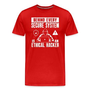 Ethische Hacker-Cybersicherheitsexpertise - Männer Premium Bio T-Shirt - Rot - Vorne - Damien (186cm)