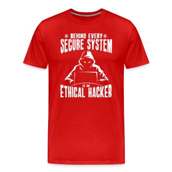 Ethische Hacker-Cybersicherheitsexpertise - Männer Premium Bio T-Shirt - Rot - Vorne - Damien (186cm)