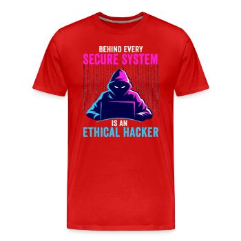 Ethische Hacker-Cybersicherheitsexpertise - Männer Premium Bio T-Shirt - Rot - Vorne - Damien (186cm)