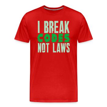 Ethische Hacker-Cybersicherheitsexpertise - Männer Premium Bio T-Shirt - Rot - Vorne - Damien (186cm)