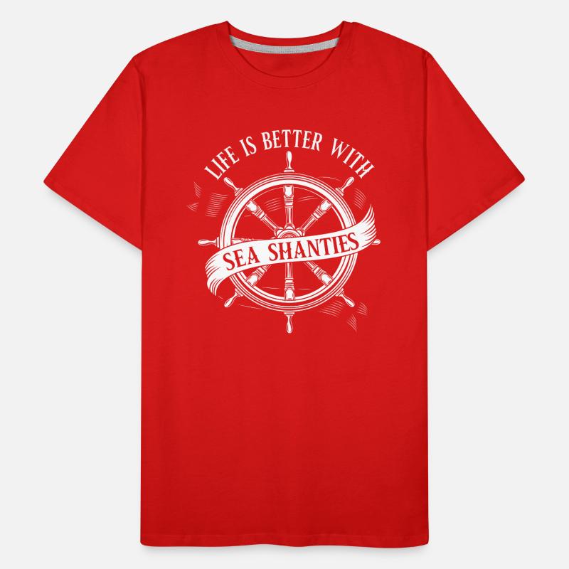 Sailor Meme Pirate Ship Ocean Sailing Men's Premium Organic T-Shirt