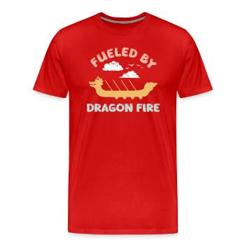 Fueled By Dragon Fire Dragon Boat - Men's Premium Organic T-Shirt - red - Front - Damien (186cm)
