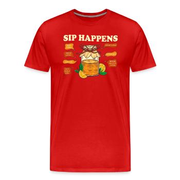 Sip Happens Kombucha Liebhaber Gesundheit - Männer Premium Bio T-Shirt - Rot - Vorne - Damien (186cm)