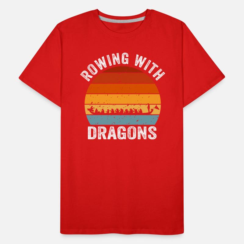 Rudern mit Drachen Drachenboot Männer Premium Bio T-Shirt