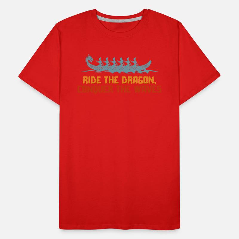 Ride The Dragon, Conquer The Waves Men's Premium Organic T-Shirt
