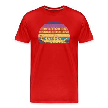 Ride The Dragon, Conquer The Waves - Men's Premium Organic T-Shirt - red - Front - Damien (186cm)