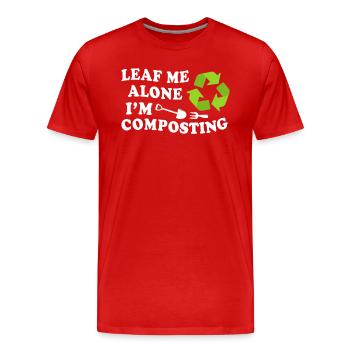 Leaf Me Alone Je composte - T-shirt bio Premium Homme - rouge - Devant - Damien (186cm)