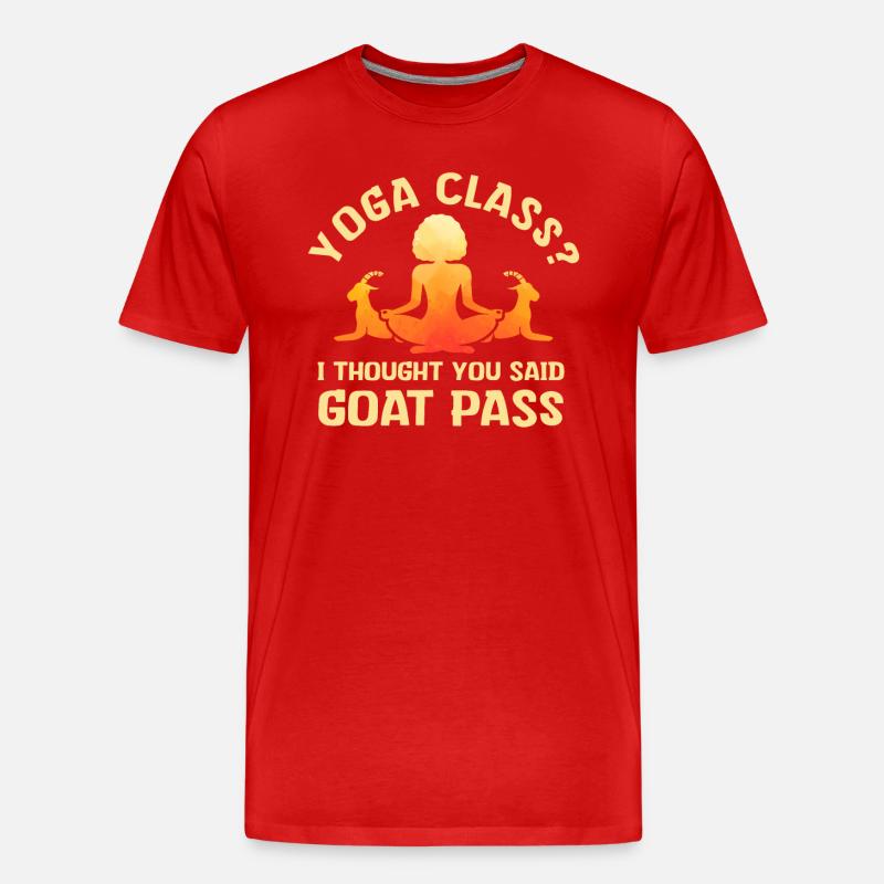 Yoga-Kurs oder Ziegenpass - Männer Premium Bio T-Shirt - Rot