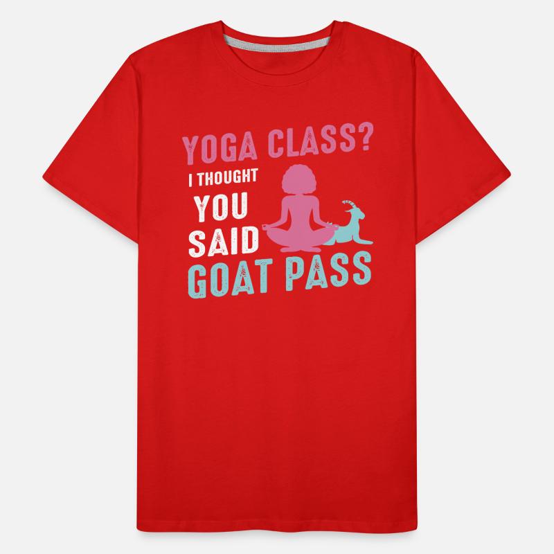 Yoga-Kurs oder Ziegenpass Männer Premium Bio T-Shirt