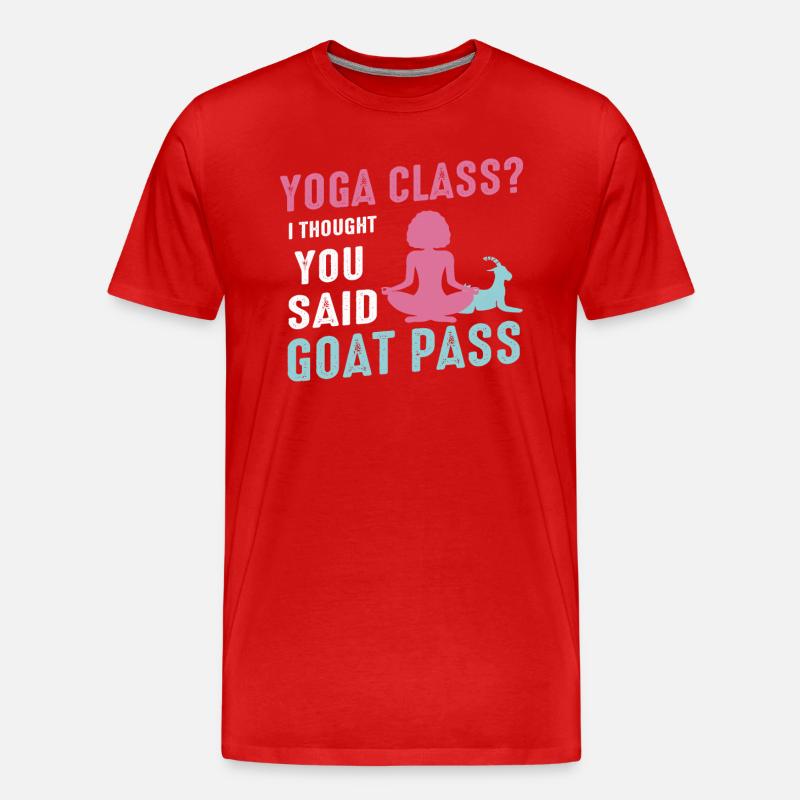 Yoga-Kurs oder Ziegenpass - Männer Premium Bio T-Shirt - Rot