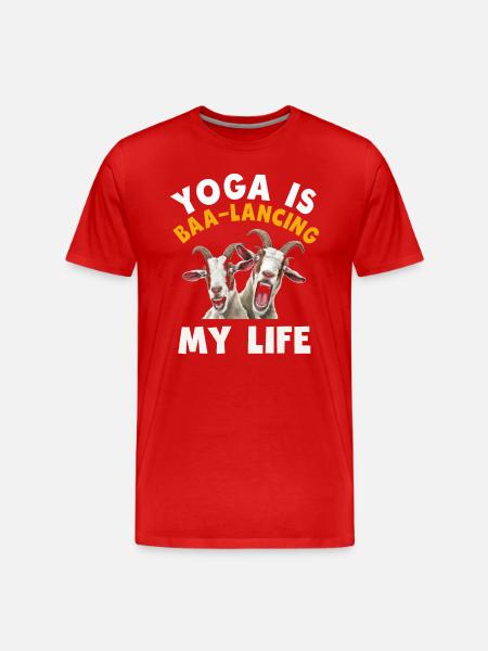 Goat Yoga Balancing My Life - Men's Premium Organic T-Shirt - red