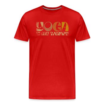 Yoga Is My Therapy - Men's Premium Organic T-Shirt - red - Front - Damien (186cm)