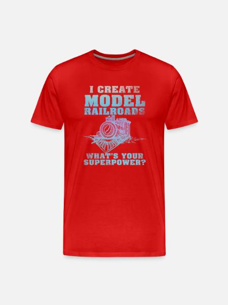 I Create Model Railroads Superpower - Men's Premium Organic T-Shirt - red