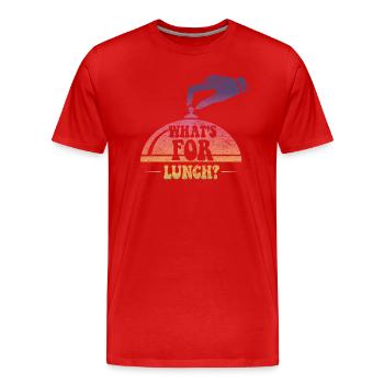 Qu’est-ce qu’on mange pour le déjeuner ? - T-shirt bio Premium Homme - rouge - Devant - Damien (186cm)
