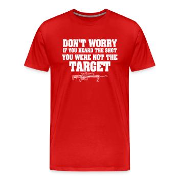 Entendu le coup de feu Jamais la cible Sniper - T-shirt bio Premium Homme - rouge - Devant - Damien (186cm)