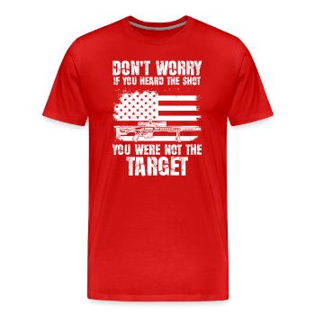 Entendu le coup de feu Jamais la cible Sniper - T-shirt bio Premium Homme - rouge - Devant - Damien (186cm)
