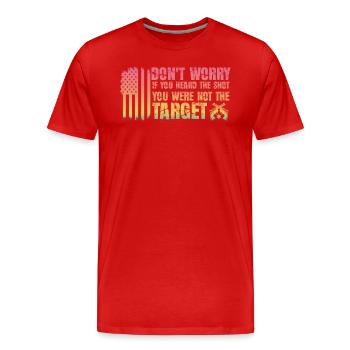 Entendu le coup de feu Jamais la cible Sniper - T-shirt bio Premium Homme - rouge - Devant - Damien (186cm)