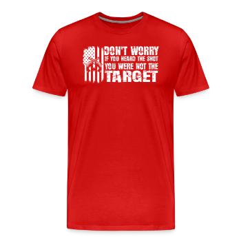 Entendu le coup de feu Jamais la cible Sniper - T-shirt bio Premium Homme - rouge - Devant - Damien (186cm)