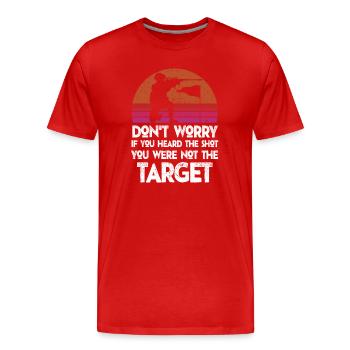 Entendu le coup de feu Jamais la cible Sniper - T-shirt bio Premium Homme - rouge - Devant - Damien (186cm)
