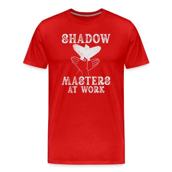 Schattenpuppenspiel Weltverzauberung - Männer Premium Bio T-Shirt - Rot - Vorne - Damien (186cm)