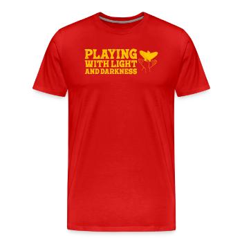 Spiel mit Licht und Dunkelheit Schatten - Männer Premium Bio T-Shirt - Rot - Vorne - Damien (186cm)